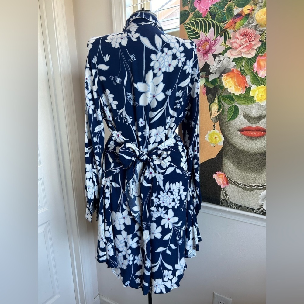1 STATE SHIRT DRESS FLORAL PRINT TIE IN FRONT OR BACK. STYLISH, COMFORTABLE XL - Picture 6 of 12